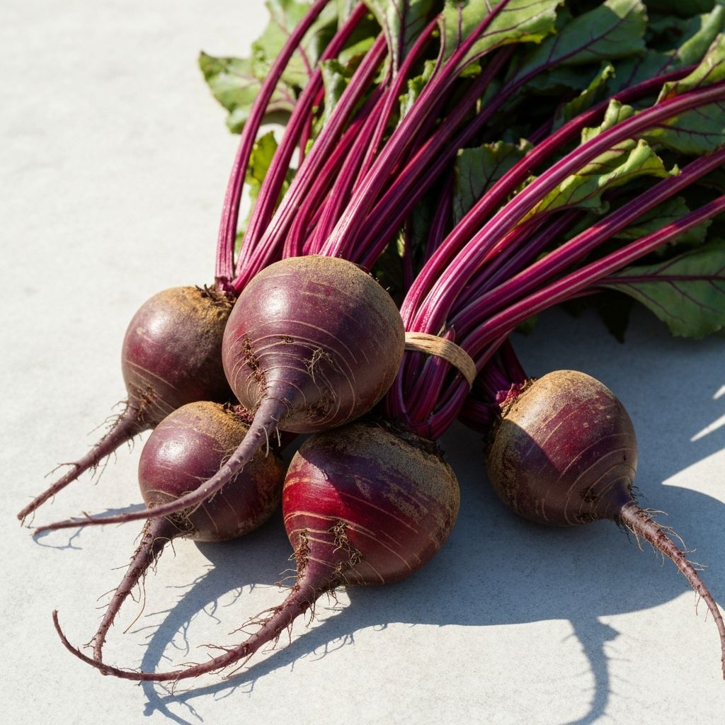 Fresh organic beets with earthy texture